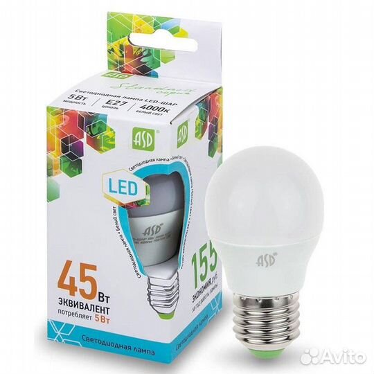 Лампа светодиодная ASD LED-Шар-standart 45вт