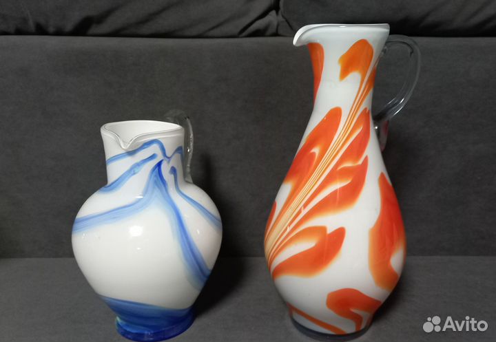 Кувшины и графины цветное стекло СССР