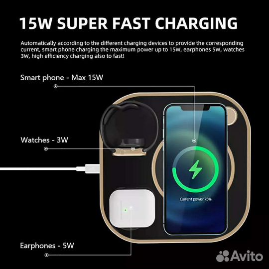 Беспроводная зарядка для iPhone 4в1