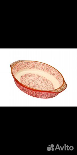 Форма керамическая для запекания овальная с ручкам