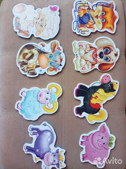 Мягкие пазлы для малышей (3-4-5 деталей)