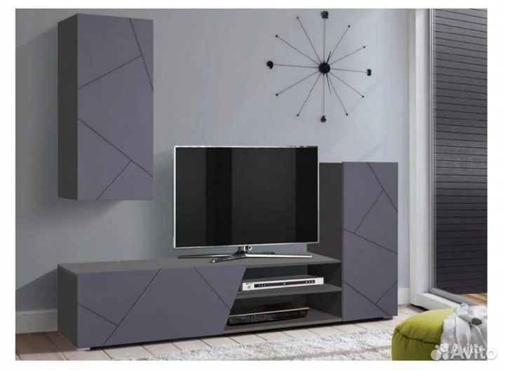 Стенка Прага 6 диамант серый/софт графит