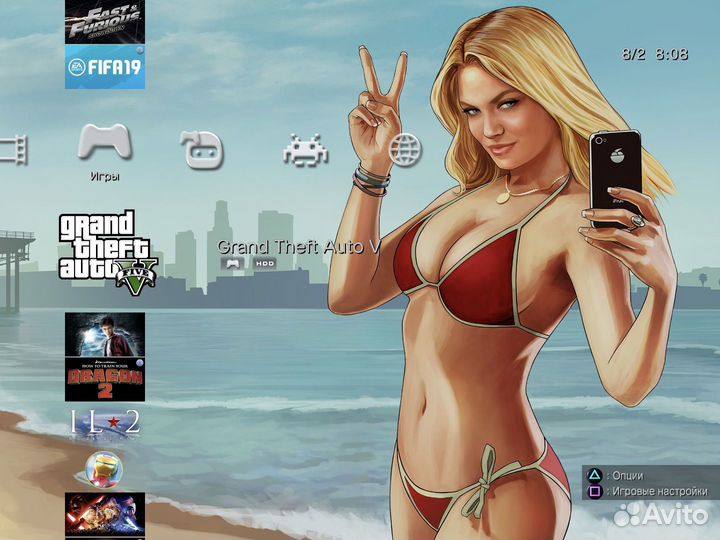 PS3 Slim прошитая, 50игр +2джоя