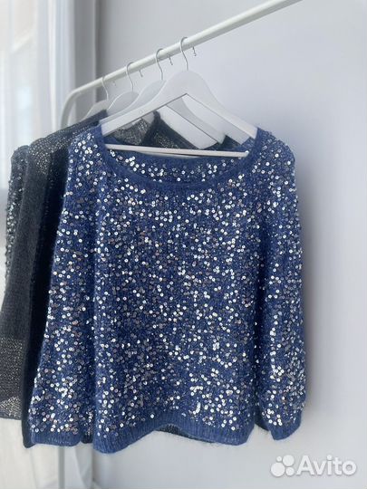 Джемпер ручная работа с пайетками