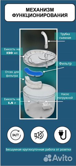 Поилка для кошек и собак с датчиком движения