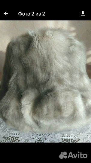 Мех голубой норки от шапки