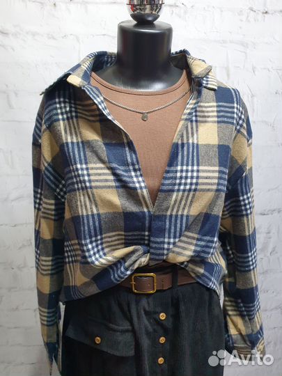 Рубашка в клетку женская,2-ка