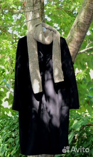 Вязаный шарф широкий теплый длиный