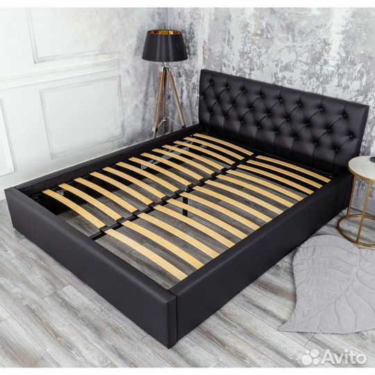 Кровать 140х200 двуспальная черная Барселона