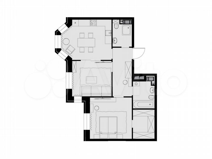 2-к. квартира, 62,2 м², 19/26 эт.