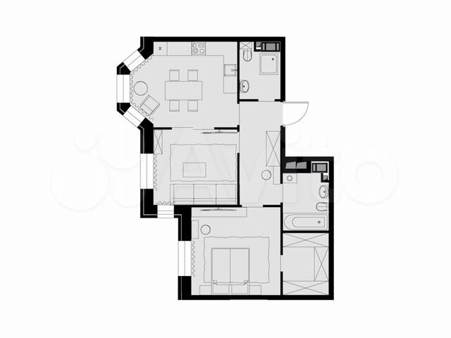2-к. квартира, 62,2 м², 19/26 эт.