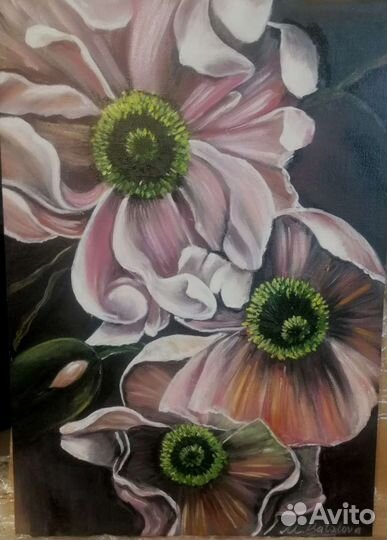 Картина маслом на холсте цветы