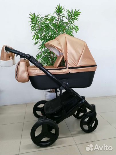 Коляска 3в1 Pituso Prestigio (эко-кожа/под золото)