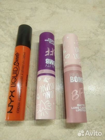Помада Beauty Bomb, NYX liquid и карандаш для глаз