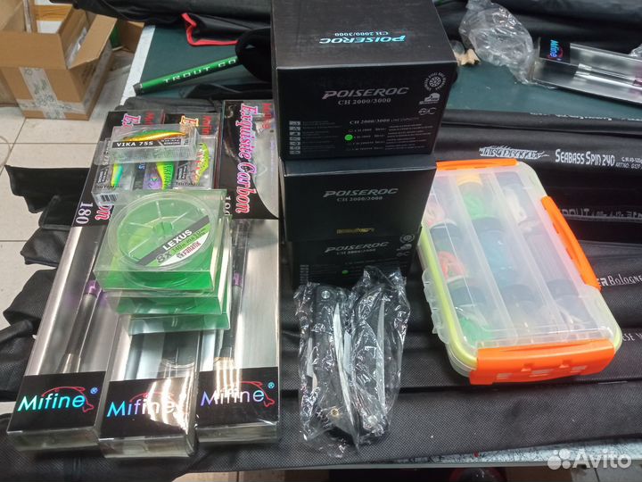 Катушки, плетенка, ножи, набор, раттлины, компакт