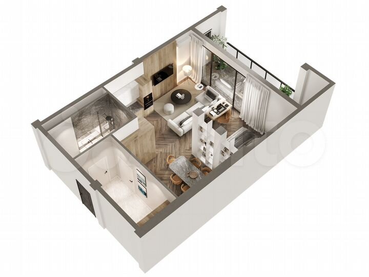 Апартаменты-студия, 82,5 м², 2/7 эт.