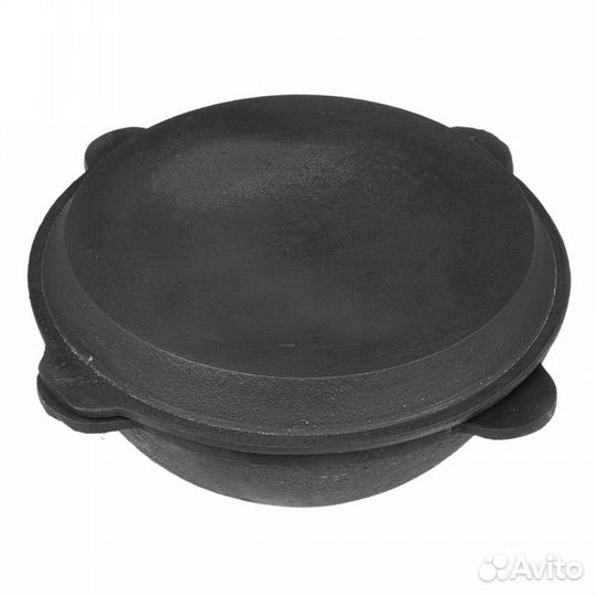 Казан 12 л. С чугунной крышкой сковородой