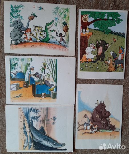 Айболит. Набор открыток 1962го года ссср.Мал тираж