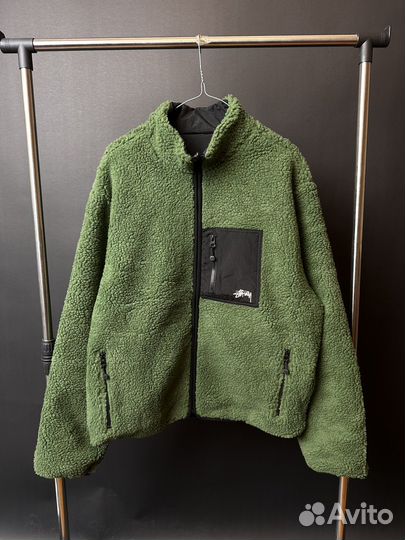 Куртка барашек stussy sherpa 8 ball 