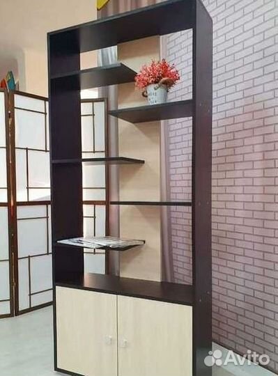 Открытый стеллаж Венге/Дуб молочный