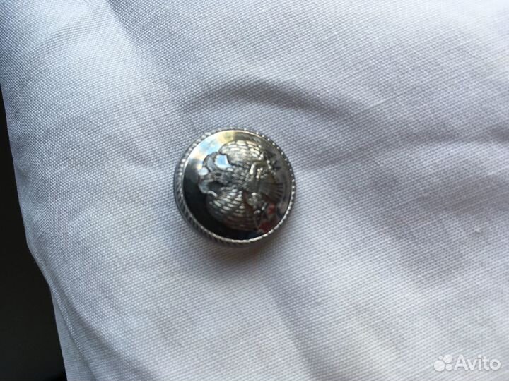 Винтажные серебристые форменные пуговицы орёл 6