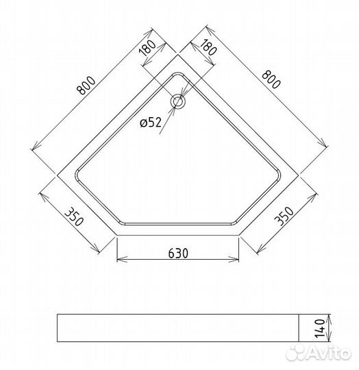 Душевой поддон Gemy ST09T 80x80