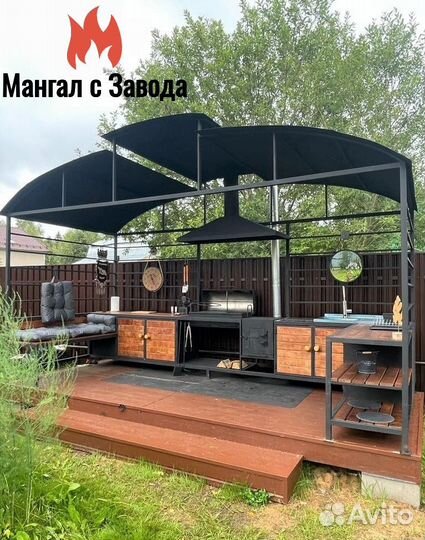 Мангал с крышей