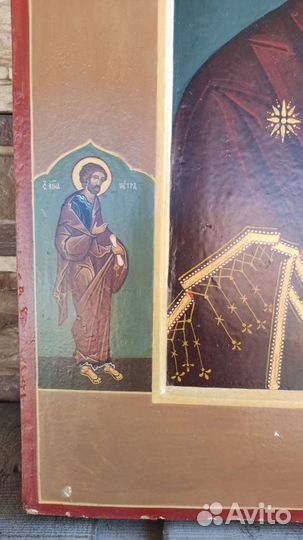 Старая икона Богородицы Тихвинской Палех 49*40