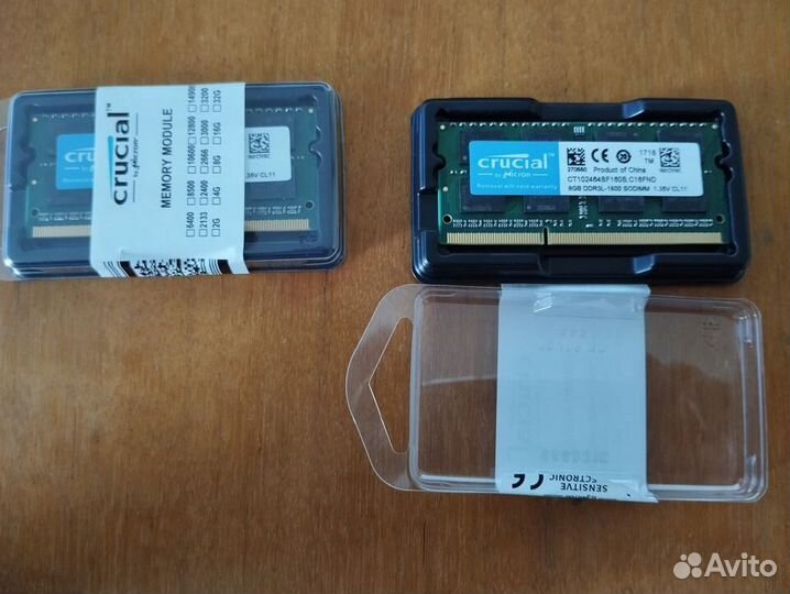 Память для ноутбука Сrucial 8Гб DDR3L (12800), 2шт