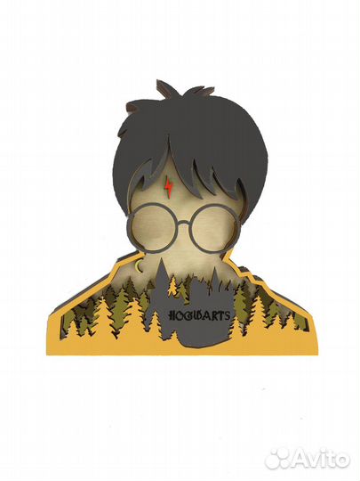 Многослойная деревянная 3D раскраска Гарри Поттер