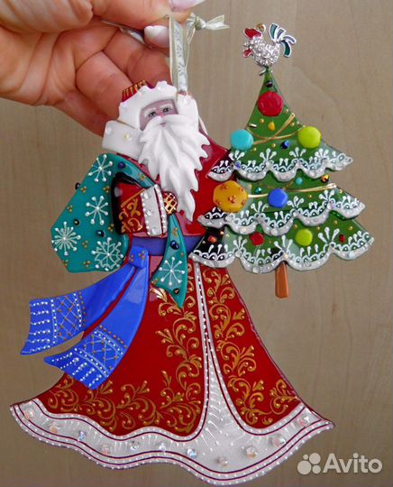 Авторские елочные игрушки из стекла