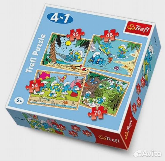 Паззлы Trefl 4 в 1 Смурфики