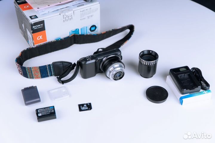 Sony Alpha NEX 3 + 50mm + макро объектив + 256гб