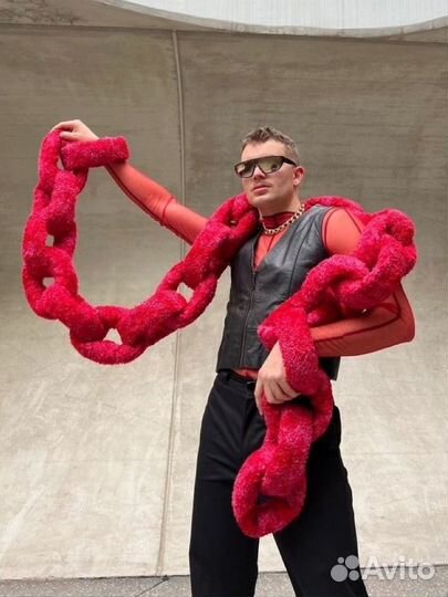 Шарф цепь из меха на заказ