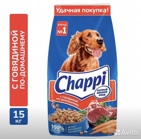 Корм для собак чаппи 15 кг