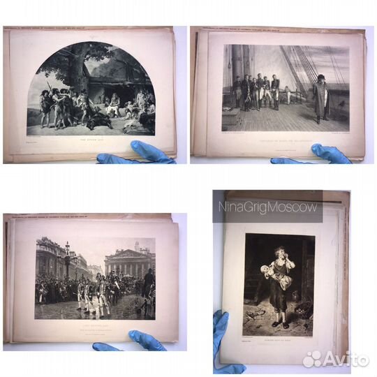 Антик 33 больших литографии. Лондон 1880е гг