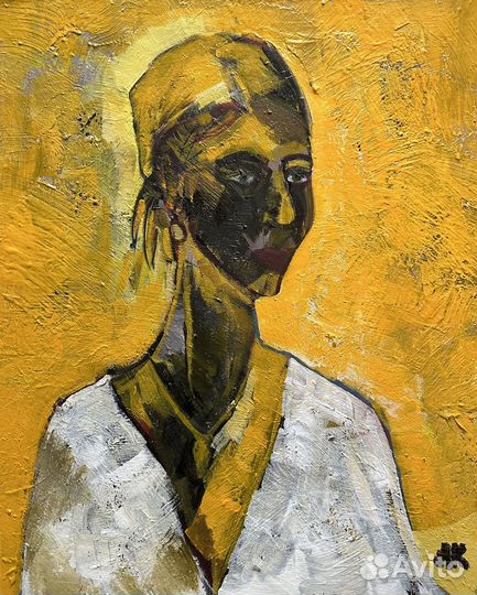 Картина акрилом на картоне