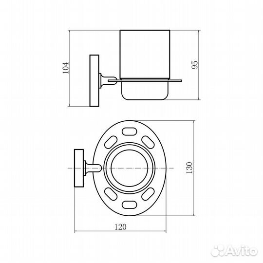 Стакан для ванной комнаты fashun A1906-1, хром