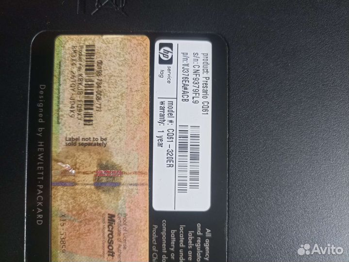 Ноутбук HP Compaq CQ61