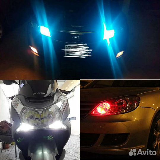 Габаритные огни. 2 шт+пульт. RGB T10 W5W Led свето