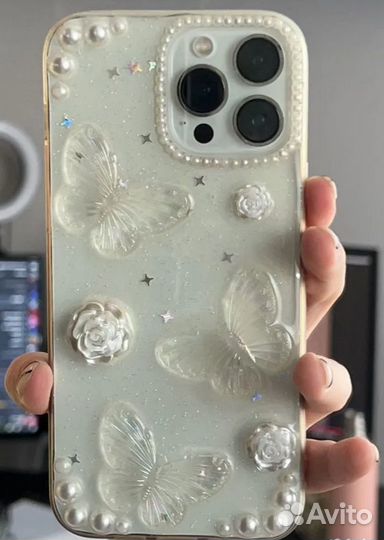 Милый прозрачный чехол на iPhone 13 Pro Max