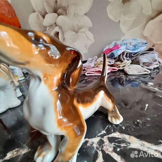 Фарфоровая статуэтка СССР Такса лфз