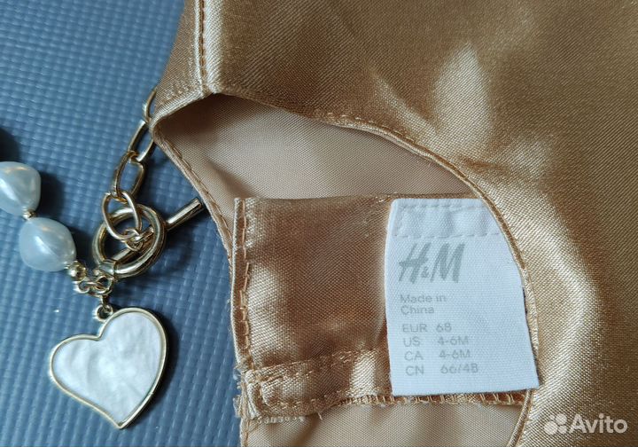 Нарядное золотое платье для малышки H&M 68 74