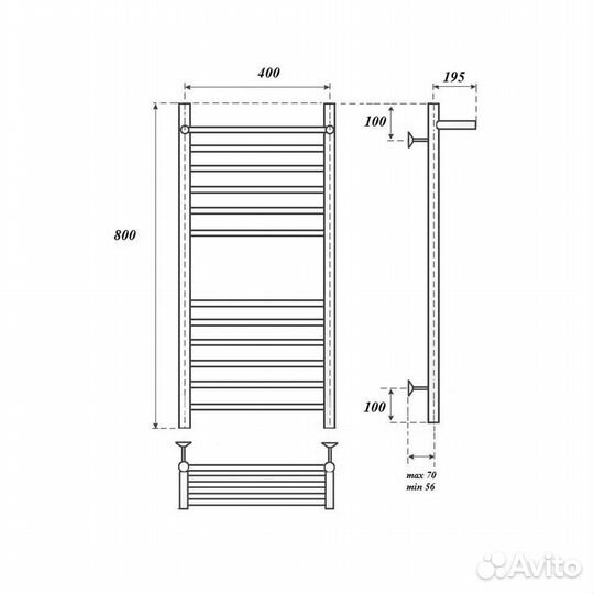 Полотенцесушитель водяной Point PN10148SP П11 400x