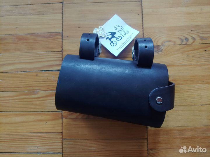 Держатель бутылки на велосипед кожаный коричневый