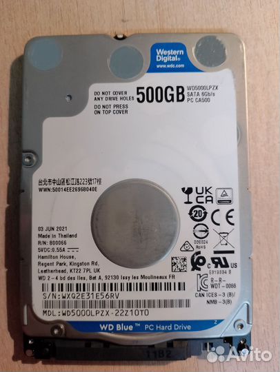 Жесткий диск 500 Гб 2.5 Western Digital