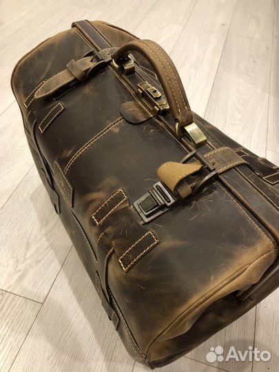 Саквояж дорожный, кожа быка