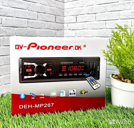 Магнитола 1 din с bluetooth pioneer арт837