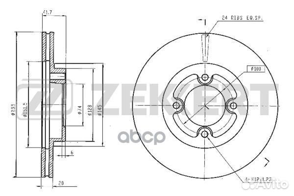 Диск торм. перед. Toyota Liteace (M20 M30) 85