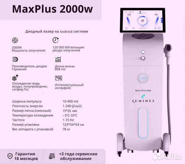 Аппарат для эпиляции люминес MaxPlus 2000